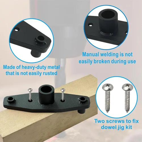 Miniatura 4 de Kit de plantilla de clavija para estante flotante, guía de taladro, carpintería para taladro recto de 1/2 pulgada, plantilla de taladro de clavija