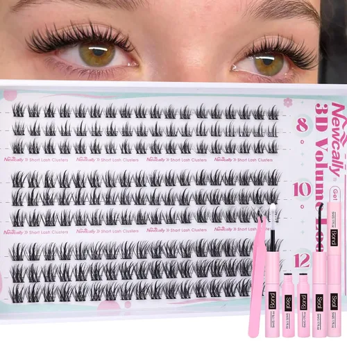 Miniatura 12 de Extensiones de pestañas en racimo naturales, pestañas individuales onduladas, 10-16 mm, para colocar en casa, extensiones de pestañas en racimo