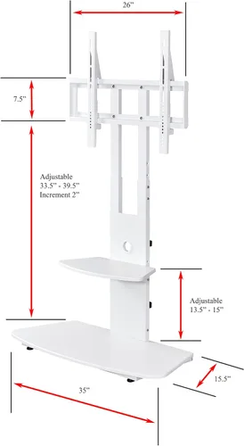 Miniatura 7 de Proman Porducts ST17176 Marco - Soporte para TV de hasta 86 pulgadas, altura ajustable y estantería, color negro