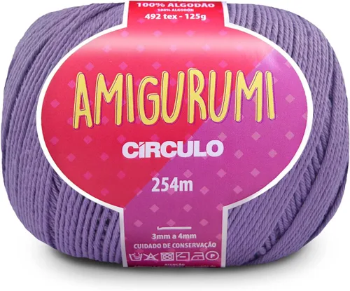 Miniatura 42 de Circulo Amigurumi Yarn, 100% Algodón Virgen Brasileño Mercerizado para Crochet y Tejido, Soft Art - Hilo de Peso Deportivo, 4.4 oz, 278 yardas