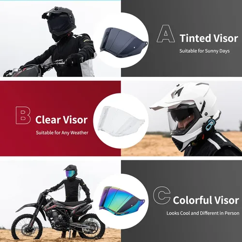 Miniatura 3 de ILM Visera exterior para casco deportivo dual modelo WS902 (visera, transparente)