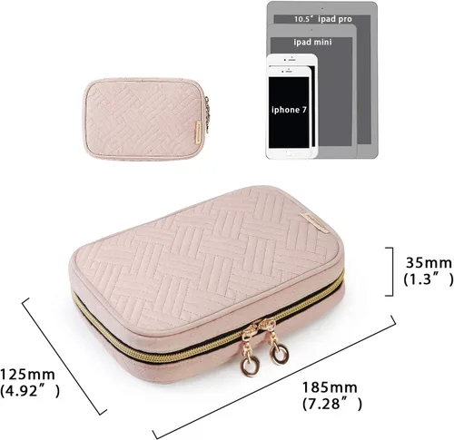 Miniatura 20 de BAGSMART Estuche organizador de joyería, de viaje para collar, aretes, anillos, brazalete