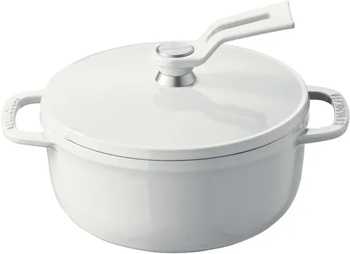 Miniatura 38 de Olla para Horno Holandés Vermicular 2.0 Olla de Hierro Fundido Esmaltada Ligera 18cm (2 qt) No Tóxica Compatible con Inducción Horno Mate