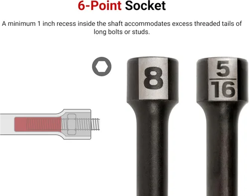 Miniatura 4 de TEKTON - Juego de llaves de tuercas de alto torque con revestimiento de óxido negro, 6 piezas (1/4-3/8 pulg., 7-10 mm) DHD91301 Fabricado en EE.