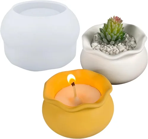 Miniatura 10 de Maceta geométrica de silicona, molde para suculentas, jarrón, cactus, molde de hormigón, resina epoxi, portavelas, yeso, cemento, arcilla