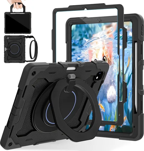 Miniatura 13 de ROISKIN Funda para iPad de 6ª y 5ª generación de 9.7 pulgadas, Pro 9.7, Air 2 con soporte giratorio 360 y correa de mano