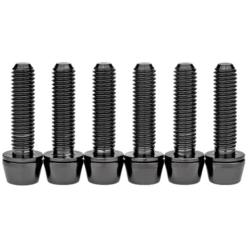 Miniatura 7 de Tornillos hexagonales de titanio M5x20mm con arandela Allen para vástago de bicicleta, paquete de 6 unidades (negro)