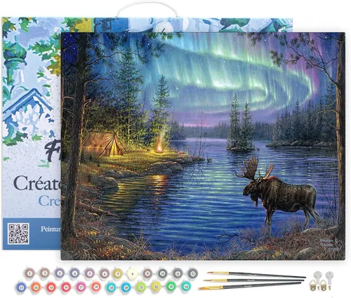 Miniatura 147 de Figured'Art - Juego de pintura por números, lienzo enrollado sin marco, para manualidades, para adultos, 16 x 20 pulgadas, jarrón de peonías