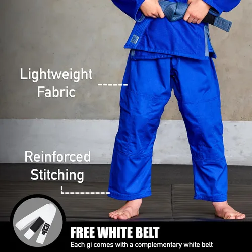 Miniatura 3 de Elite Sports Kids BJJ GI - Kimono brasileño Jiujitsu Gi con tela preencogida y cinturón, para niños y jóvenes, aprobado por la IBJJF