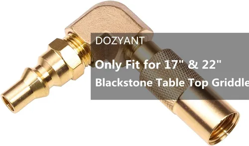 Miniatura 3 de DOZYANT Manguera de conexión rápida de propano RV de 12 pies con ajuste de conversión de codo para parrilla Blackstone de 17 pulgadas y 22 pulgadas