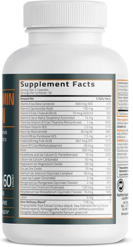 Miniatura 2 de Bronson Multivitamínico para hombres, fórmula de cobertura diaria todo en uno, vitaminas clave, minerales y hierbas para apoyar la salud