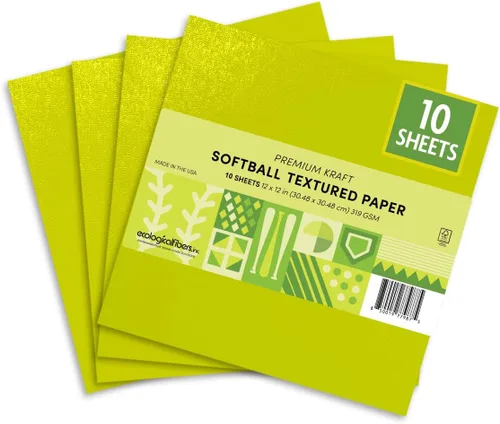 Miniatura 7 de Papel kraft texturizado para deportes premium, hojas de 12 x 12 pulgadas, por Ecological Fibers (baloncesto, 10 hojas)