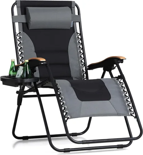 Miniatura 12 de MFSTUDIO Zero Gravity - Juego de 2 sillas de gran tamaño para exteriores, sillas antigravedad para exteriores, silla plegable ajustable con soporte