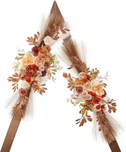 Miniatura 24 de Lisuun Flores de arco de boda, flores artificiales para decoración, guirnalda de flores grandes para estilos bohemios, decoración floral