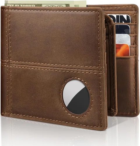 Miniatura 7 de Cartera con soporte AirTag, Marrón café, Moderno