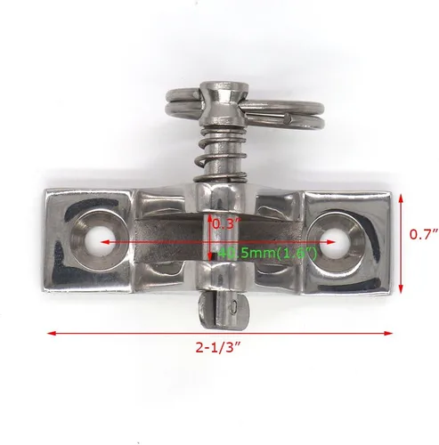 Miniatura 4 de Paquete de 2 bisagras de cubierta superior Bimini con pasadores extraíbles, acero inoxidable 316