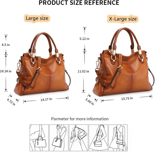 Miniatura 2 de Kattee Cartera bandolera estilo urbano de cuero para mujer