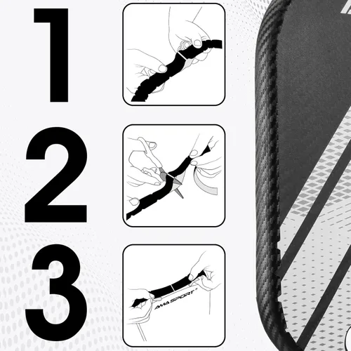 Miniatura 3 de PICKLETECH Cinta de protección de paleta de pickleball - Textura entretejida de poliuretano 3K - Protector de borde de cabeza de remo - Cinta de 3K