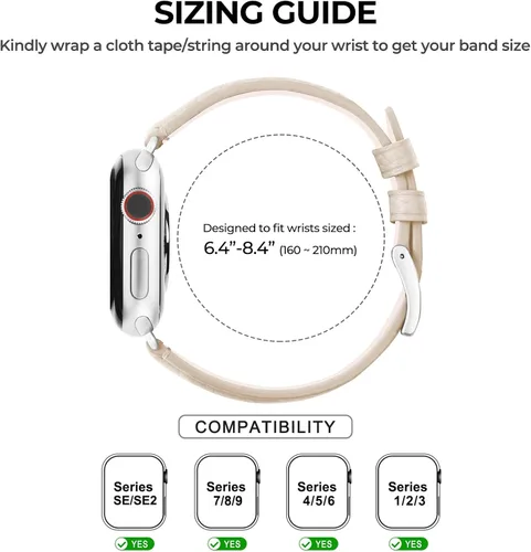 Miniatura 6 de HANDODO Italian Genuine Leather Band Women for Apple Watch Series 11 10 9 8 7 6 5 4 3 2 1 SE SE2 Ultra 2/3, SGS Certified Dressy Bracelet Cute Strap