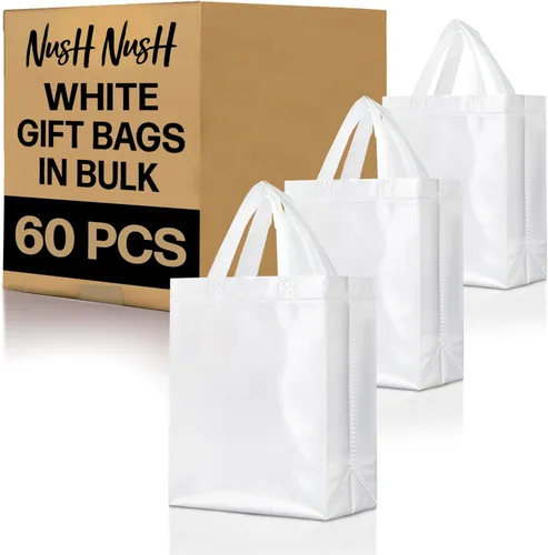 Miniatura 32 de Nush Nush Bolsas de regalo de color azul aguamarina de gran tamaño – Juego de 30 bolsas de regalo azul claro brillante con asas a granel – Bolsa