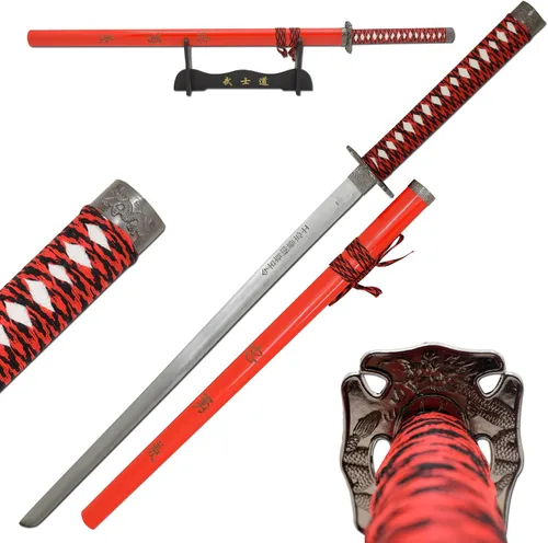 Miniatura 24 de Snake Eye Tactical Espada samurái katana de dos tonos con soporte de espada gratis