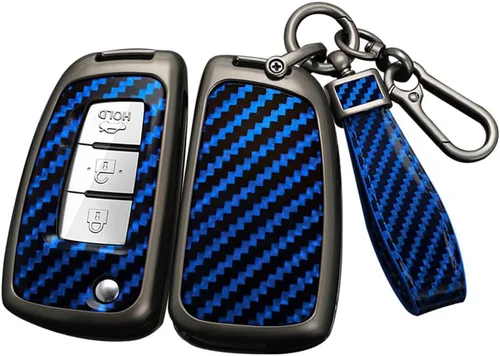 Miniatura 11 de ontto Funda de llavero para Nissan Flip Key Remote Metal con llavero apto para Nissan Rogue, Negro