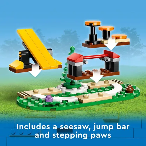 Miniatura 4 de LEGO City Mobile Police Dog Training 60369, coche de juguete SUV con remolque, circuito de obstáculos y figuras de cachorros, juego de animales