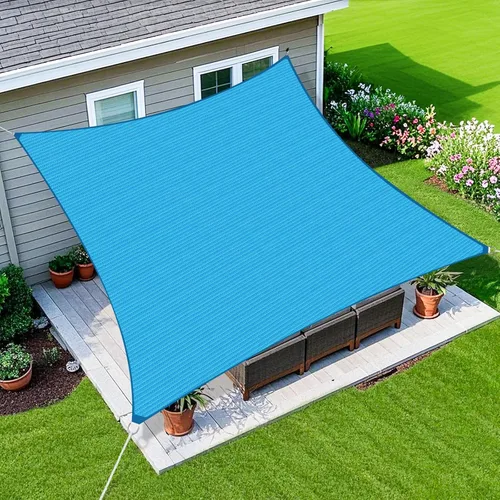 Amagenix - Toldo tipo vela de 6 x 10 pies con borde curvado para exteriores, color turquesa mix, transpirable, 95% bloqueo UV, para patio, jardín,