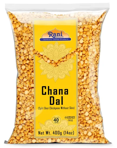Rani Chana Dal (garbanzos desi divididos sin piel) 14 oz (400 g) ~ Todo natural | Apto para gluten | Sin OMG | Kosher | Vegano | Origen indio