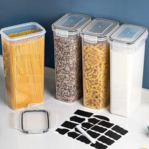 Miniatura 6 de Vtopmart Contenedores herméticos para almacenamiento de alimentos con tapas, 4 recipientes de pasta de 2.8 L para organización y almacenamiento