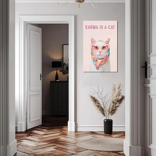 Miniatura 5 de BFKDKG Taylor - Póster de pared en lienzo, arte de pared de Karma Is A Cat, póster de letras para dormitorio, decoración de pared de habitación