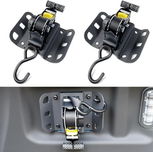 Miniatura 11 de Correas de trinquete retráctiles, correas de trinquete resistentes de 1 pulgada x 10 pies, correas de amarre autoretráctiles con bucles suaves