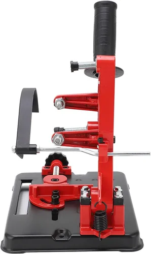 Miniatura 9 de Soporte para amoladora angular, soporte fijo, estación de corte duradera para taller, hierro fundido, rojo y negro, se adapta a amoladora de 100 a