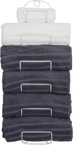 Miniatura 10 de Toallero de pared para baño, anaquel para toallas de baño, rejilla de metal para vinos