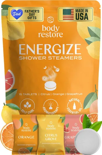 Miniatura 13 de Body Restore Shower Steamers - Paquete de 15 unidades de aromaterapia, regalo del día del padre para papá, regalos de spa de lujo para hombres