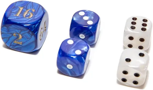 Miniatura 2 de Bello juegos Deluxe dados de imitación de mármol sets-black/, Azul, 5/8