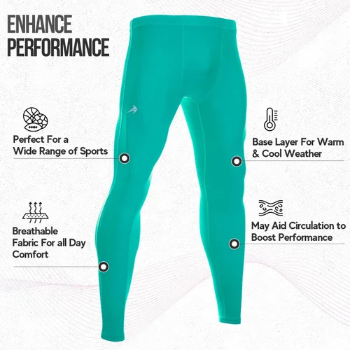 Miniatura 2 de CompressionZ Pantalones de compresión para hombre, para entrenamiento, deportes Leggings de capa base para correr