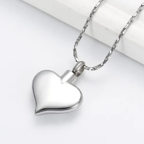 Miniatura 44 de Imrsanl Collar con dije de urna de cremación en forma de corazón para cenizas humanas – Un pedazo de mi corazón vive en el cielo
