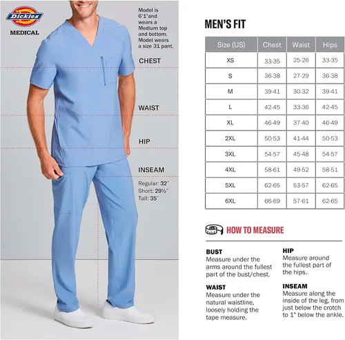 Miniatura 2 de Dickies EDS Essentials Men Scrubs Top Tuckable V-Neck DK635