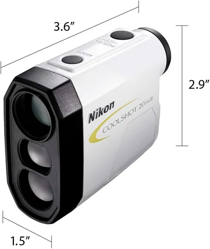 Miniatura 3 de Nikon Coolshot 20i GII - Telémetro de pendiente láser de golf, versión estándar blanco con borde amarillo, talla M