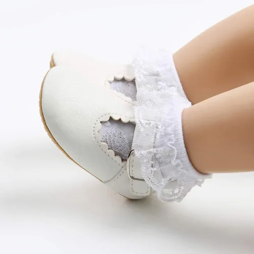 Miniatura 2 de Zapatos planos Mary Jane para bebés y niñas, con suela suave antideslizante, zapatos con estampado de vestido de princesa recién nacida