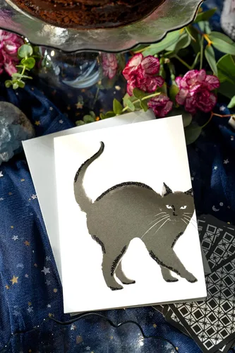 Miniatura 6 de Papyrus Tarjeta de Halloween de gato negro, perfecta para cualquier persona (atraviesa tu camino)