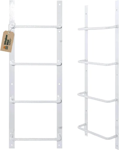 Miniatura 16 de Escalera de acero para ventanas de sótano (gris, 3 peldaños), escalera de salida atornillada resistente para el hogar, fácil de instalar, escaleras