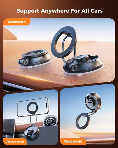 Miniatura 4 de SUPERONE Soporte de teléfono de coche para Magsafe [78 libras de succión más fuerte y 2800 gf magnético] Soporte magnético ajustable de 360°