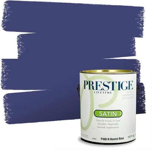 Miniatura 130 de Prestige Paints. - Base y pintura para exteriores en un solo galón, 1 galón. plano, comparable con Sherwin Williams Topsail. SW6799-PCM