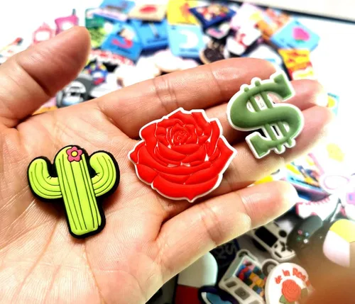 Miniatura 4 de 100 dijes de PVC diferentes para zapatos y pulseras decoración de pulseras y regalos de fiesta Madreperla vidrio aventurina
