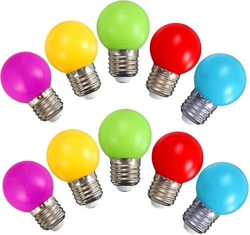 Miniatura 9 de Bombillas LED de color púrpura oscuro rosado 1 vatio de bajo lúmen, luz nocturna de 10 vatios equivalente, base media E26/E27, iluminación