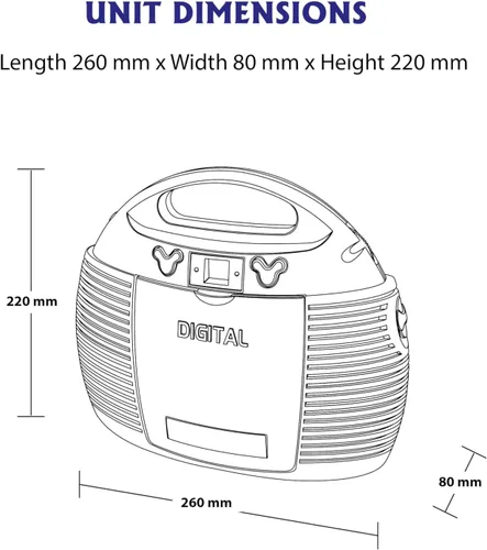 Miniatura 5 de HANNLOMAX Reproductor de CD portátil HX-327CD con radio AM/FM, entrada auxiliar, fuente de alimentación dual AC/DC (negro)