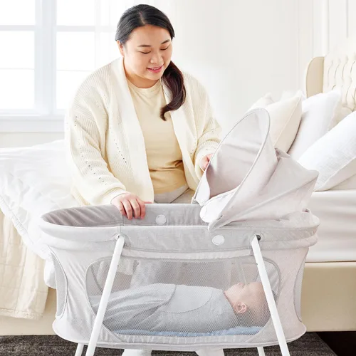 Miniatura 6 de Regalo Baby Basics - Moisés infantil con toldo, marca galardonada, plegado rápido y fácil de instalar, almohadilla extraíble, malla transparente
