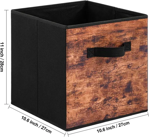 Miniatura 2 de Stero Cubos de almacenamiento de tela, paquete de 3 contenedores plegables con asa, cestas de almacenamiento de 11 pulgadas caja para estantes